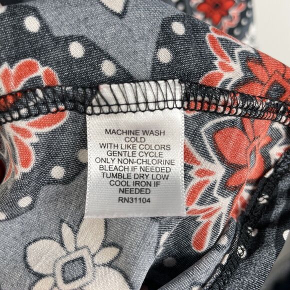 J Khaki JK Girls Authentic Long Sleeve A Line Dress Size M Black Floral Print - Picture 4 of 10